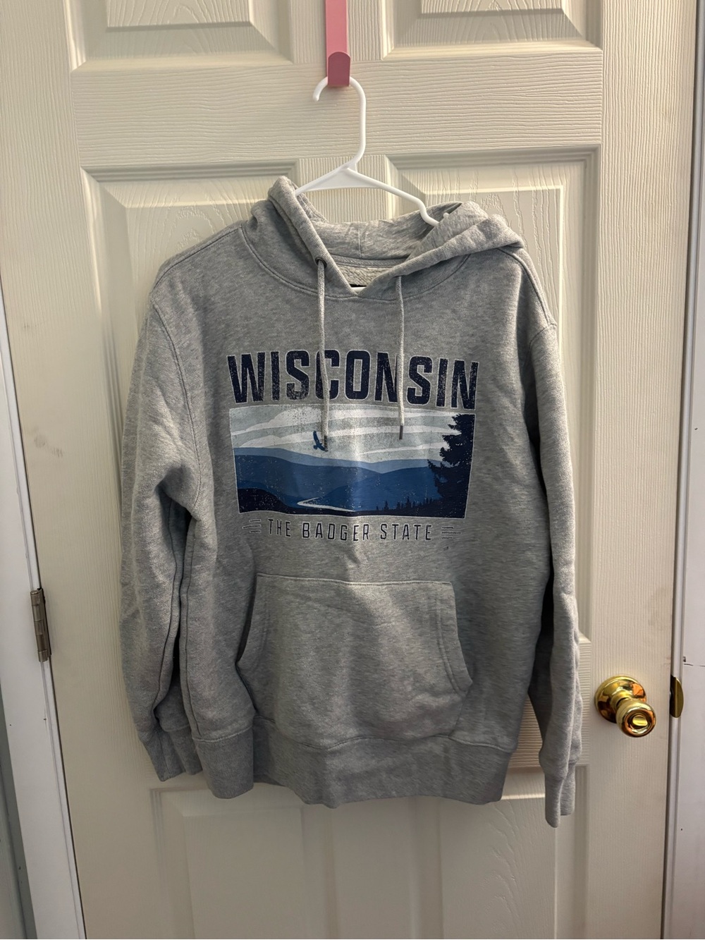 Wisconsin Graphic Hooded Sweatshirt - Gray